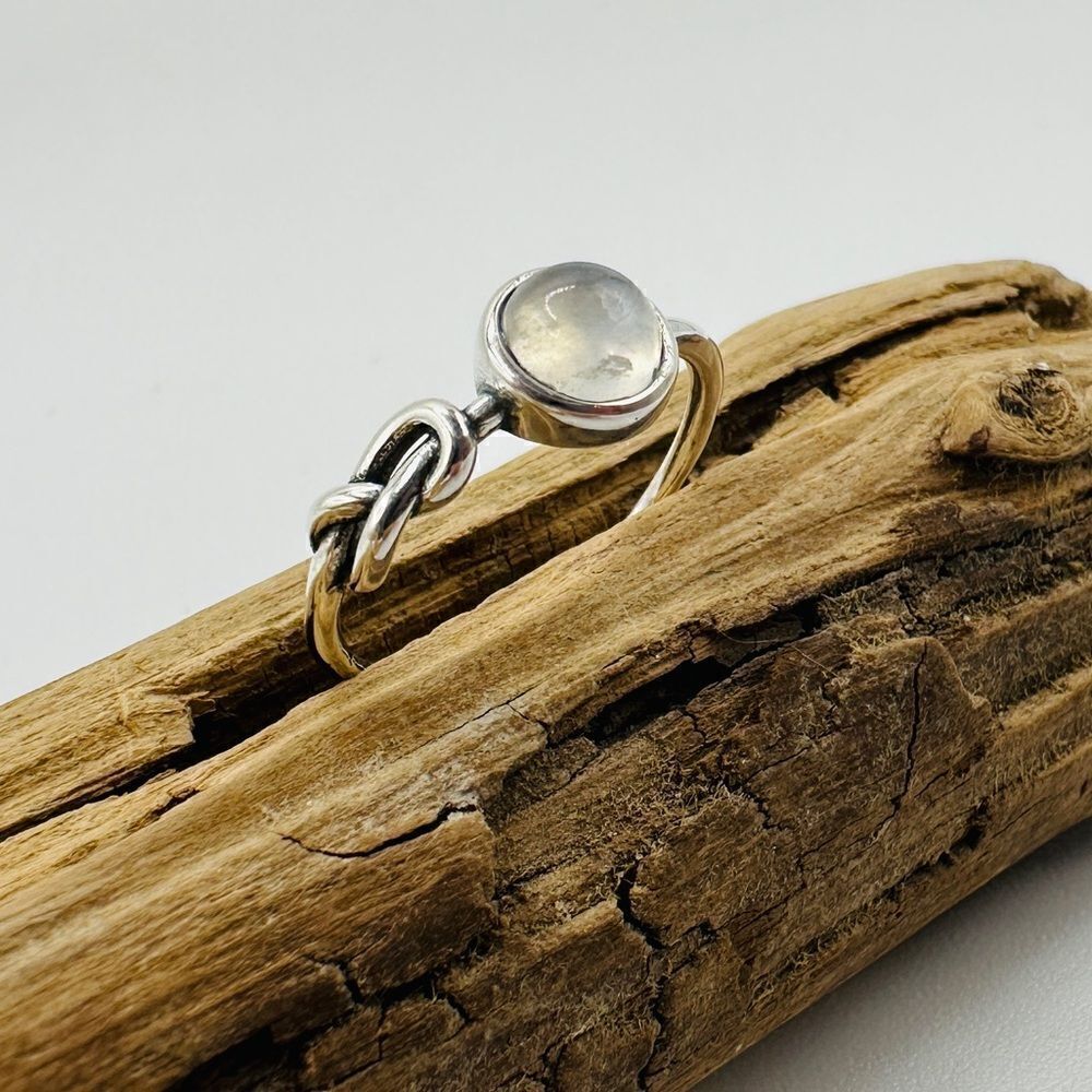 Moonstone Sterling Silver Love Knot Ring